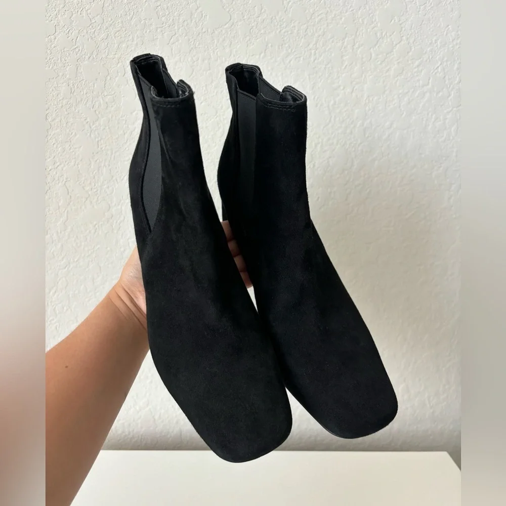 Sam Edelman Chiara Suede Black Booties size 9.5
